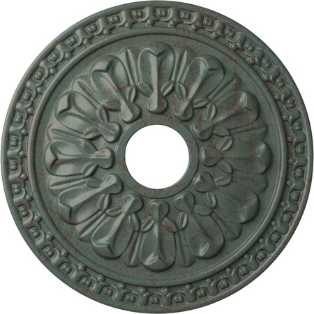 Ekena Millwork Warsaw Ceiling Medallion (Canopies up to 3 1/2"), 18"OD x 3 1/2"ID x 1 3/8"P, Cloud Burst Crackle CM18WACBC